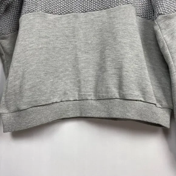 Endless Rose Cropped Sweater Size M Heathered Gray Mixed Material Knit - Picture 4 of 11
